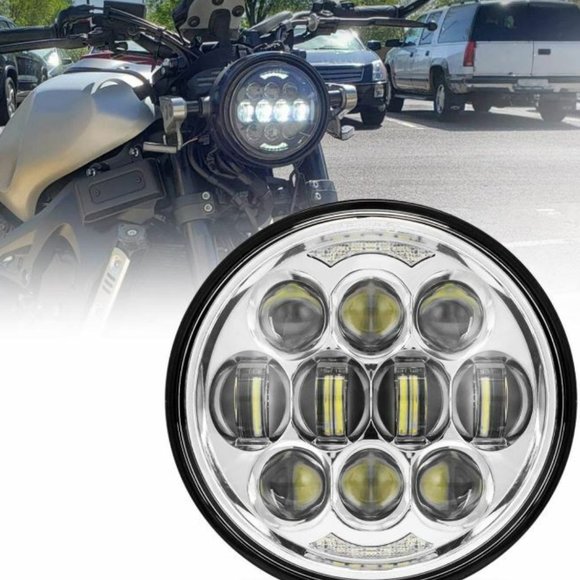 5 3/4" 80W LED Headlight HI/Low DRL Harley Sportster Iron 883 1200 Dyna - Picture 1 of 6